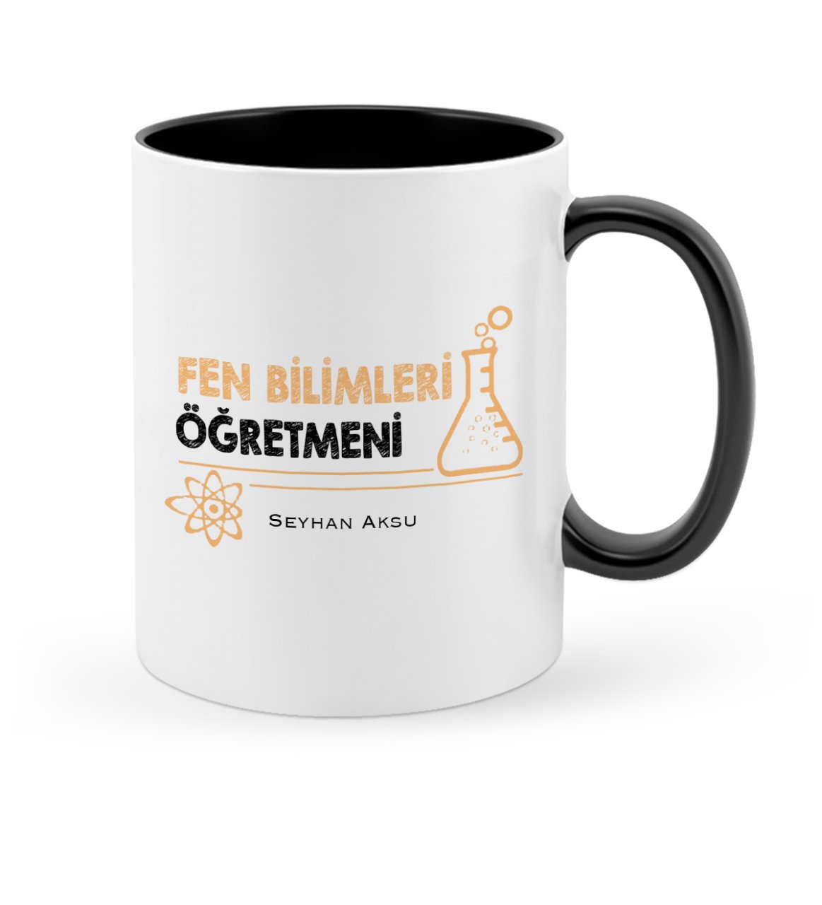 Kişiye Özel Fen Bilimleri Öğretmeni Siyah Kupa Bardak - 4