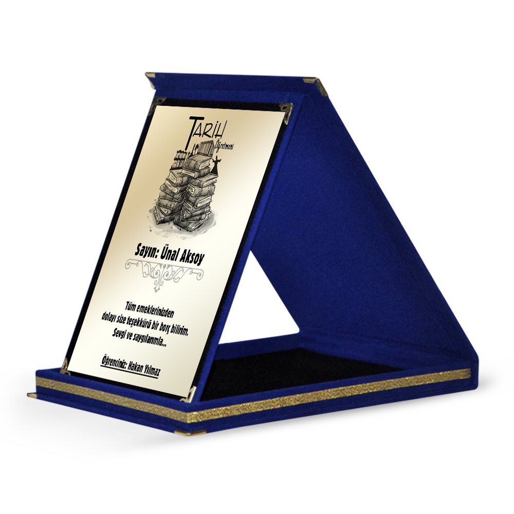 Kişiye Özel Tarih Öğretmeni Lacivert Plaket - 2