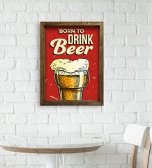 BK Gift Cafe & Bar & Restaurant Konseptli Doğal Masif Ahşap Çerçeveli Tablo-33