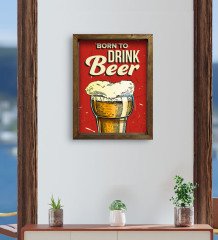 BK Gift Cafe & Bar & Restaurant Konseptli Doğal Masif Ahşap Çerçeveli Tablo-33