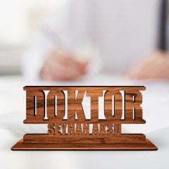 Kişiye Özel Mesleki Doktor Ahşap Masa İsimliği (Model A15)
