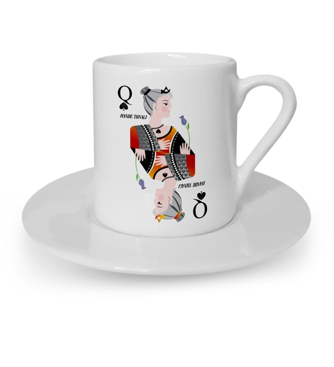 Kişiye Özel Maça Kızı Türk Kahvesi Fincanı