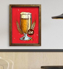 BK Gift Cafe & Bar & Restaurant Konseptli Doğal Masif Ahşap Çerçeveli Tablo-34