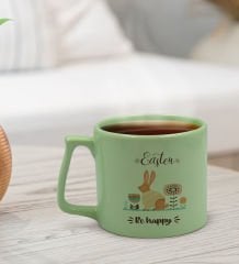 BK Gift Happy Easter Tasarımlı Pastel Yeşil Middle Kupa Bardak, Arkadaşa Hediye, Ev Hediyesi, Paskalya Bayramı Hediyesi, Ofis Hediyesi-3