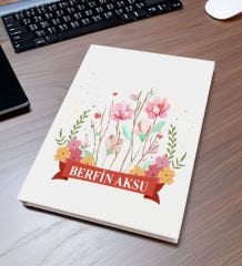 BK Gift Kişiye Özel Çiçek Tasarımlı Sert Kapaklı Tarihli Organizer & Planlama Defteri-13, Arkadaşa Hediye, Ofis, İş Hediyesi