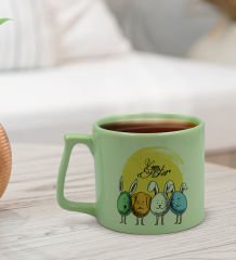 BK Gift Happy Easter Tasarımlı Pastel Yeşil Middle Kupa Bardak, Arkadaşa Hediye, Ev Hediyesi, Paskalya Bayramı Hediyesi, Ofis Hediyesi-4