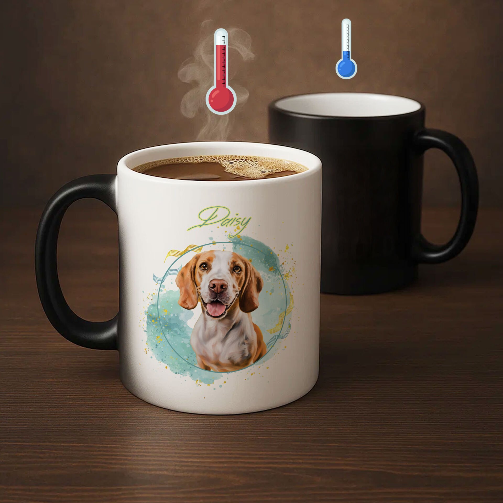 BK Gift Kişiye Özel Evcil Hayvan Karikatürlü Sihirli Kupa Bardak-1, Arkadaşa Hediye, Sevgiliye Hediye, Ev Hediyesi
