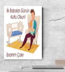 Kişiye Özel Babalar Günü Temalı Kanvas Tablo  50x70 Cm 20-664