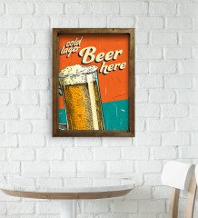 BK Gift Cafe & Bar & Restaurant Konseptli Doğal Masif Ahşap Çerçeveli Tablo-36