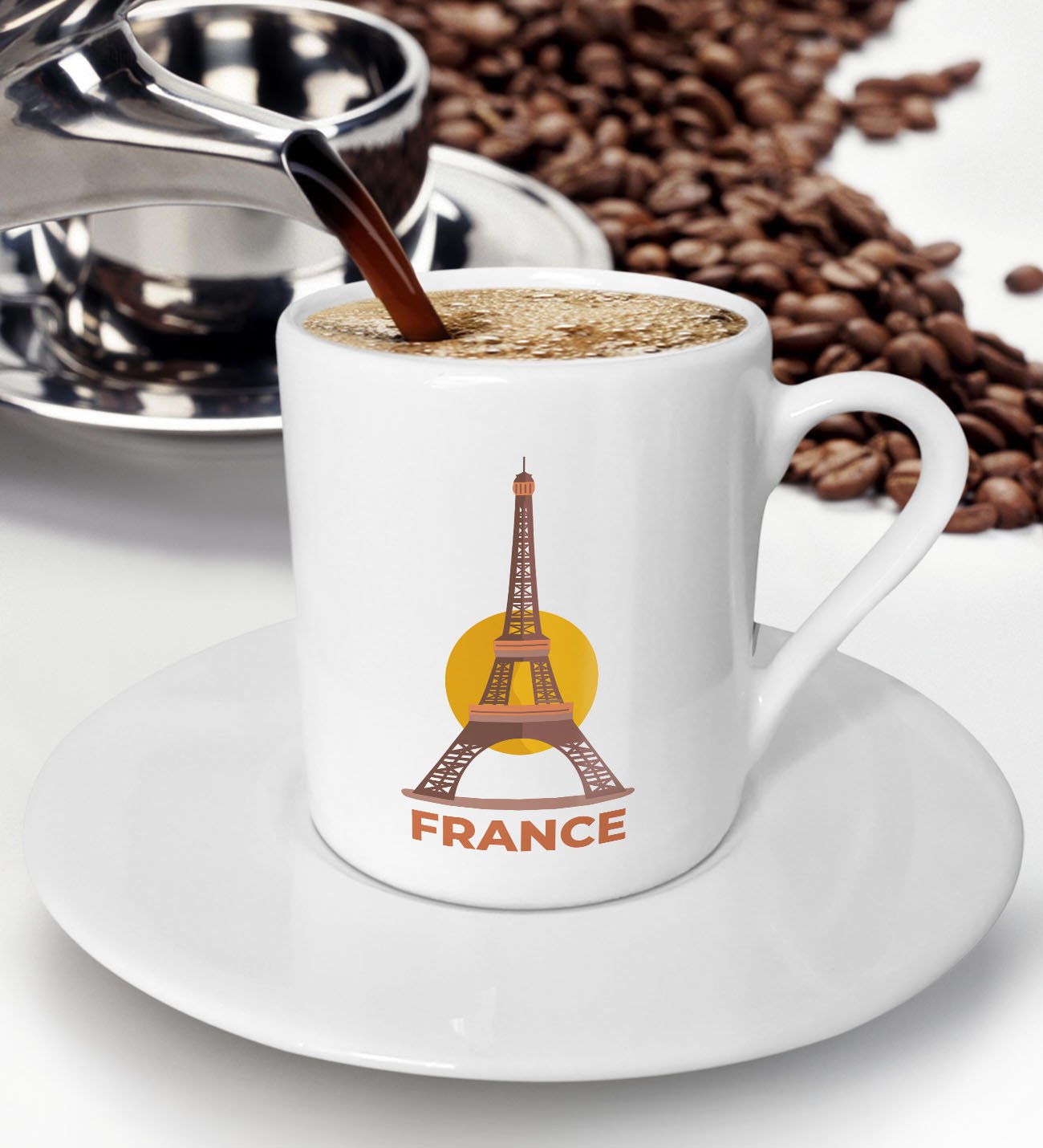 BK Gift France Tasarımlı Türk Kahvesi Fincanı - Model 1