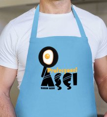 Kişiye Özel Profesyonel Aşçı Mavi Erkek Mutfak Önlüğü