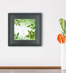 BK Gift Yapraklar Tasarımlı Ahşap Çerçeveli Taş Duvar Dekoru-2