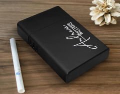 BK Gift Kişiye Özel İsimli Siyah Metal Sigara Tabakası-2, Arkadaşa Hediye, Babaya Hediye, Metal Sigara Kutusu