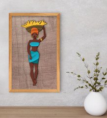 BK Home African Woman Dekoratif Retro Ahşap Tablo-3
