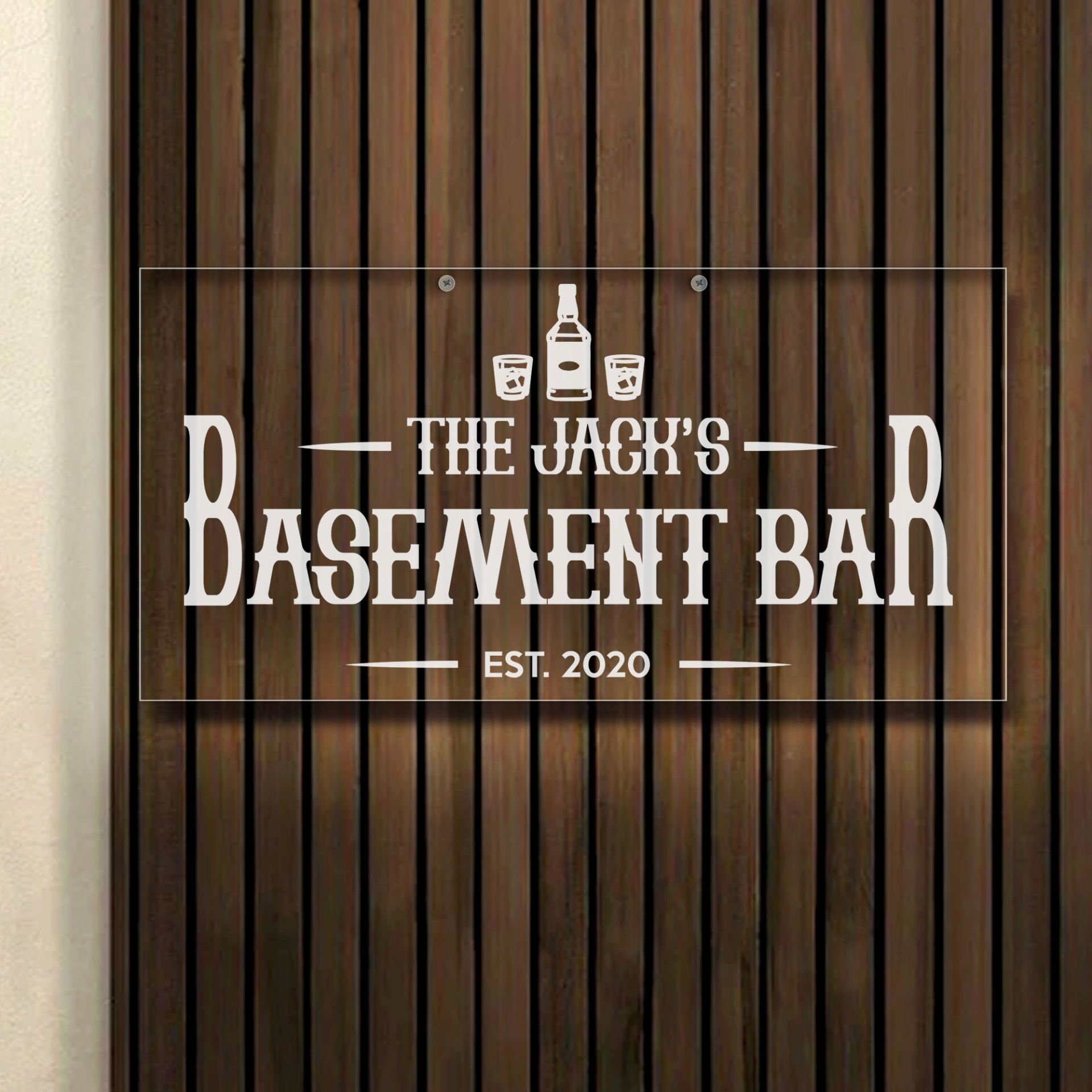 BK Gift Kişiye Özel İsimli Akrilik Bar Tabelası(38x19cm)-38, Home Bar Tabela, Duvar Dekoru