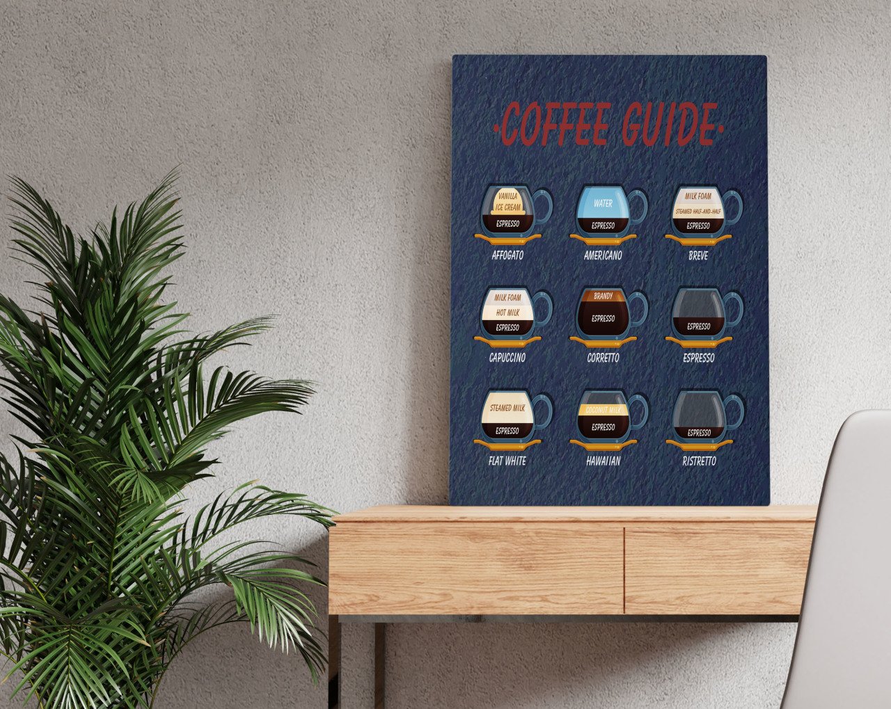 BK Home Coffee Tasarımlı Kanvas Tablo 50x70cm-27