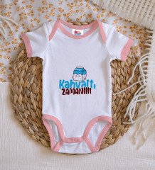 BK Kids Kahvaltı Zamanı Tasarımlı Pembe Bebek Body Zıbın-1