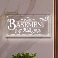BK Gift Kişiye Özel İsimli Akrilik Bar Tabelası(38x19cm)-40, Home Bar Tabela, Duvar Dekoru