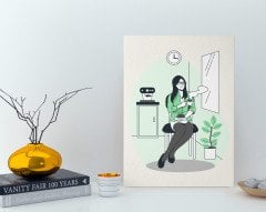 BK Home Coffee Tasarımlı Kanvas Tablo 30x50cm-28