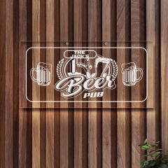 BK Gift Kişiye Özel İsimli Akrilik Bar Tabelası(38x19cm)-41, Home Bar Tabela, Duvar Dekoru