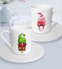BK Gift Kişiye Özel Sevgililer Temalı 2’li Türk Kahvesi Fincanı, Sevgililer Günü Hediyesi, Sevgiliye Hediye, Ev Hediyesi-3