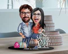 BK Gift Kişiye Özel Sevgililer Karikatürlü 3D Ahşap Biblo, Sevgili Biblo, Ahşap Biblo, Paskalya Bayramı, Ev Dekoru