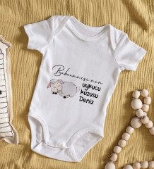 BK Kids İsimli Babaannesi'nin Uykucu Kuzusu Tasarımlı Bebek Body Zıbın - Model 1