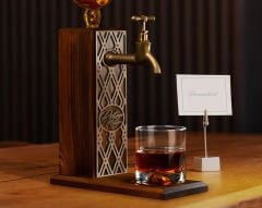 BK Gift Kişiye Özel Kabartma İsimli Musluklu Ahşap İçki Standı, Viski Çeşmesi, Doğum Günü Hediyesi, Ev Hediyesi, İçecek Dispenseri-45