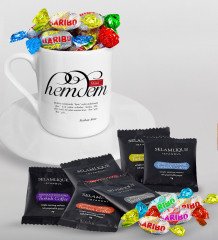 Kişiye Özel Mânâ Hemdem Türk Kahvesi Fincanı Selamlique Karışık Türk Kahvesi ve Haribo Şeker Hediye Seti