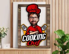 BK Gift Kişiye Özel Chef Karikatürlü 3D Ahşap Tablo, Sevgiliye Hediye, Arkadaşa Hediye, Yıl Dönümü Hediyesi, Doğum Günü Hediyesi-3