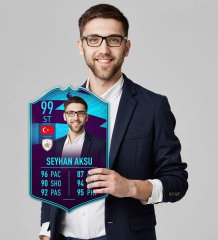 Kişiye Özel Ahşap Tablo Futbolcu Kartı-6