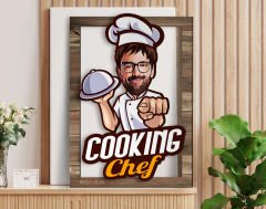 BK Gift Kişiye Özel Chef Karikatürlü 3D Ahşap Tablo, Sevgiliye Hediye, Arkadaşa Hediye, Yıl Dönümü Hediyesi, Doğum Günü Hediyesi-5
