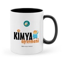 Kişiye Özel Kimya Öğretmeni Siyah Kupa Bardak - 1