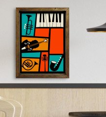 BK Gift Cafe & Bar & Restaurant Konseptli Doğal Masif Ahşap Çerçeveli Tablo-47