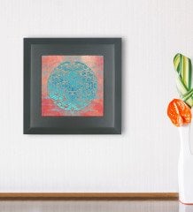 BK Gift Yaşam Çiçeği Tasarımlı Ahşap Çerçeveli Taş Duvar Dekoru-1