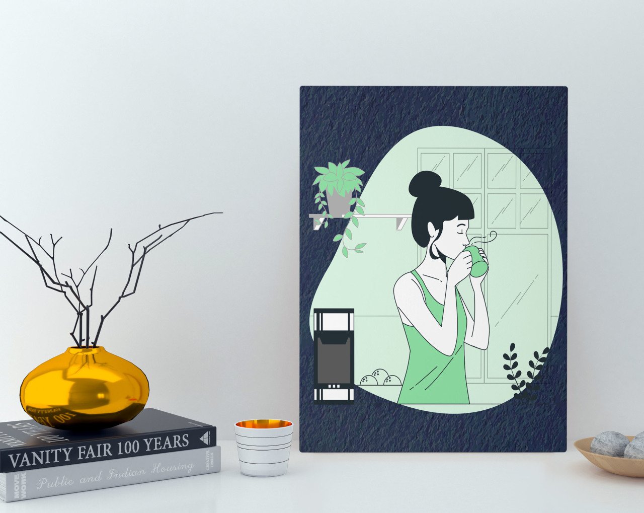 BK Home Coffee Tasarımlı Kanvas Tablo 30x50cm-30