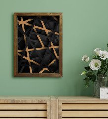 BK Gift Otel Odası Konseptli Doğal Masif Ahşap Çerçeveli Tablo 45x65cm-1