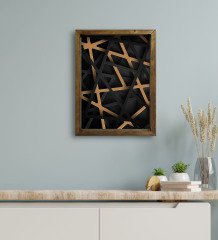 BK Gift Otel Odası Konseptli Doğal Masif Ahşap Çerçeveli Tablo 45x65cm-1