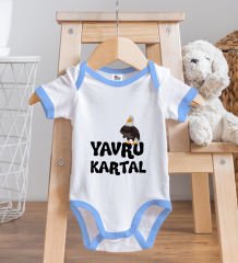 BK Kids Yavru Kartal Tasarımlı Mavi Bebek Body Zıbın-1