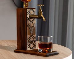 BK Gift Kişiye Özel Kabartma İsimli Musluklu Ahşap İçki Standı, Viski Çeşmesi, Doğum Günü Hediyesi, Ev Hediyesi, İçecek Dispenseri-49