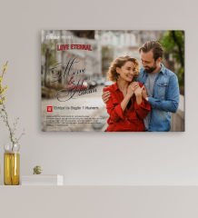 BK Gift Sevgililere Özel Romantik Film Afişi Tasarımlı Kanvas Tablo-2(Sadece Yatay Fotoğraflar İçin), Sevgiliye Hediye, Yıl Dönümü Hediyesi (30x50cm)