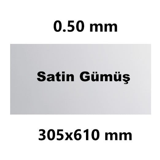 Sublimasyon Avrupa Metal Satin Gümüş 30.5 x 61 cm