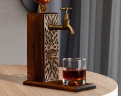 BK Gift Kişiye Özel Kabartma İsimli Musluklu Ahşap İçki Standı, Viski Çeşmesi, Doğum Günü Hediyesi, Ev Hediyesi, İçecek Dispenseri-51
