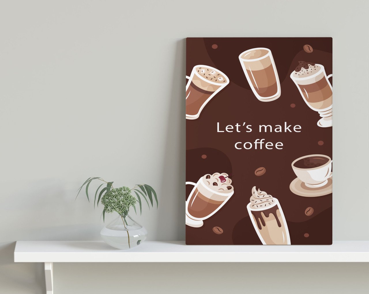 BK Home Coffee Tasarımlı Kanvas Tablo 30x50cm-31