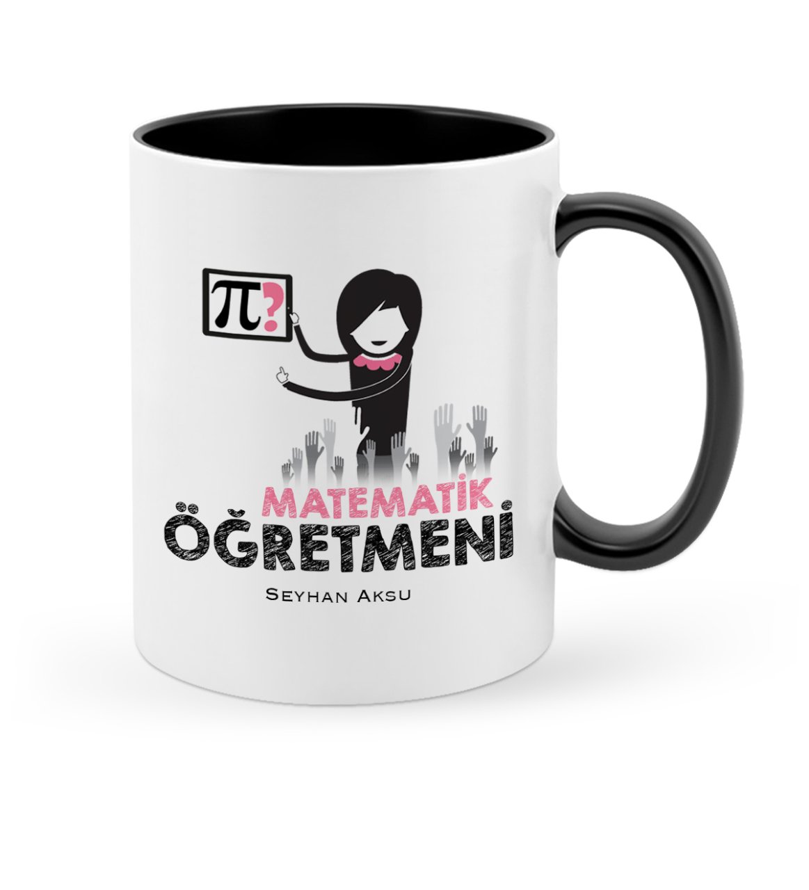 Kişiye Özel Matematik Öğretmeni Siyah Kupa Bardak - 1
