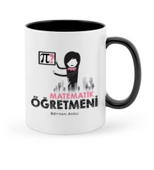 Kişiye Özel Matematik Öğretmeni Siyah Kupa Bardak - 1