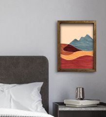 BK Gift Otel Odası Konseptli Doğal Masif Ahşap Çerçeveli Tablo 45x65cm-4