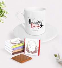 Kişiye Özel Hocaların Hocası Türk Kahvesi Fincanı ve Çikolata Hediye Seti-2