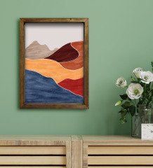 BK Gift Otel Odası Konseptli Doğal Masif Ahşap Çerçeveli Tablo 45x65cm-5