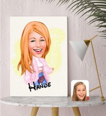 Kişiye Özel Karikatürlü Moda İkonu 1 Kanvas Tablo (30x50cm.)